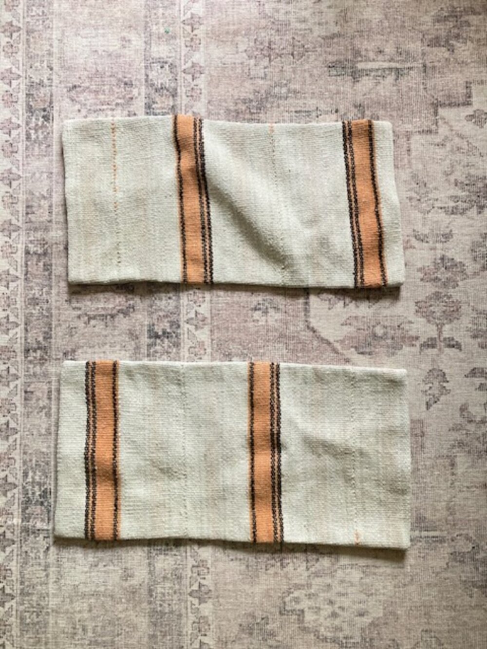 Set of two Hemp Kilim Turkish Pillow Cover, 12x24